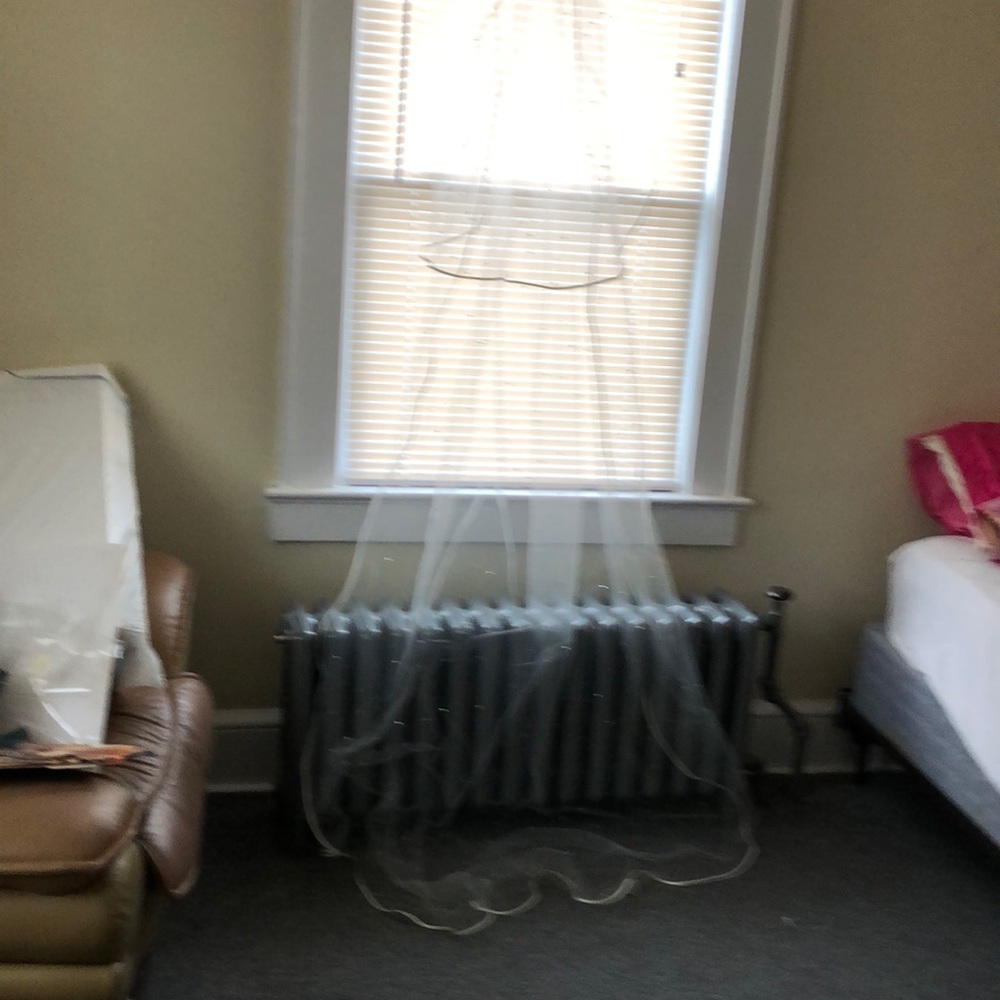 Ivory veil with scattered rhinestones